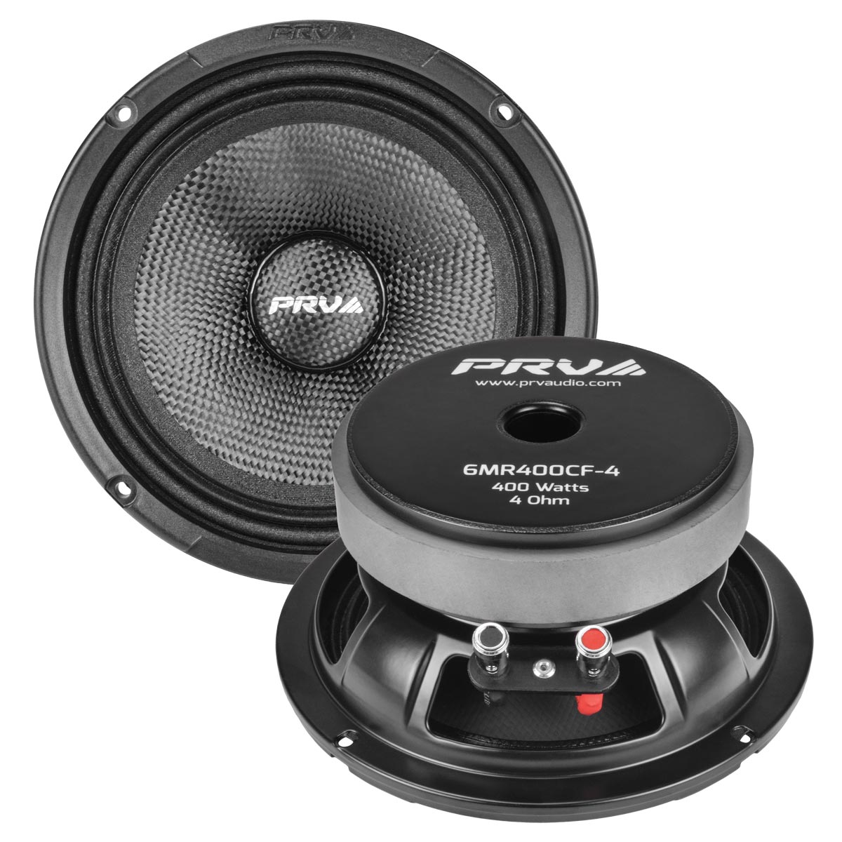 PRV 6MR400CF-4 6.5" Carbon Fiber Water-Resistant Midrange Speaker 4 Ohm