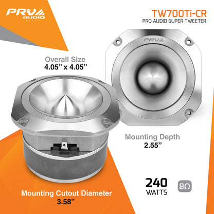 TW700Ti-CR | Super Tweeter, 4" Titanium 8 Ohm Chrome
