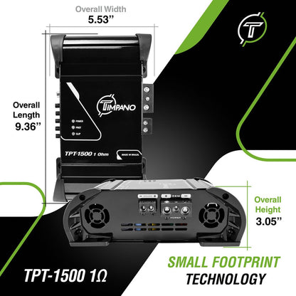 Timpano 1500 Watts Car Audio Amplifier Fullrange TPT-1500 1 Ohm